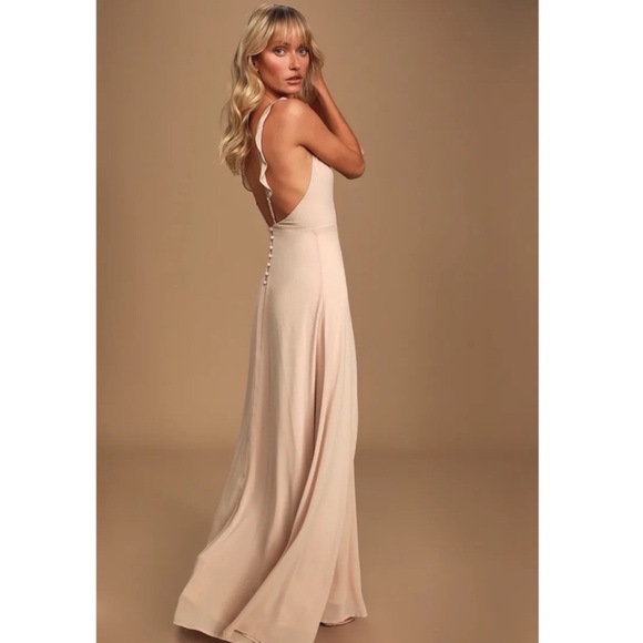 LULUS | Blush Meteoric Back Button Maxi Dress - Picture 1 of 11